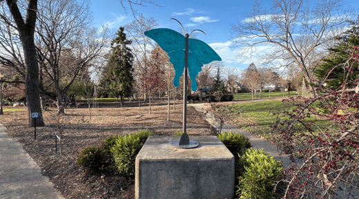 Swallowtail sculpture in Sally Fox Park 900x500-1